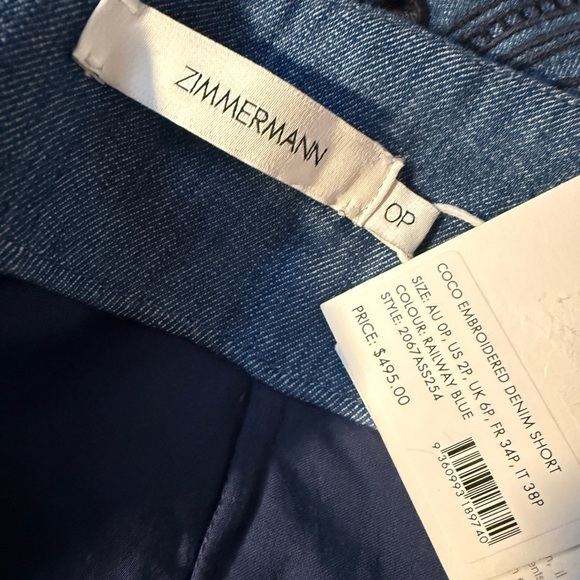 Zimmermann Coco Embroidered Denim Shorts - Picture 5 of 7